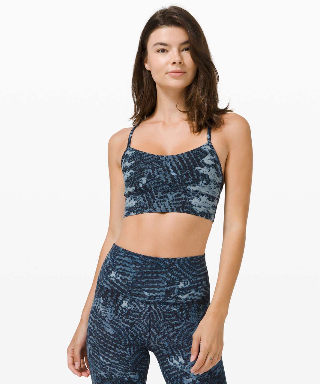 Lululemon Flow Y Bra Long Line Nulu *Light Support, B/C Cup - Indigo Lace Starlight Multi