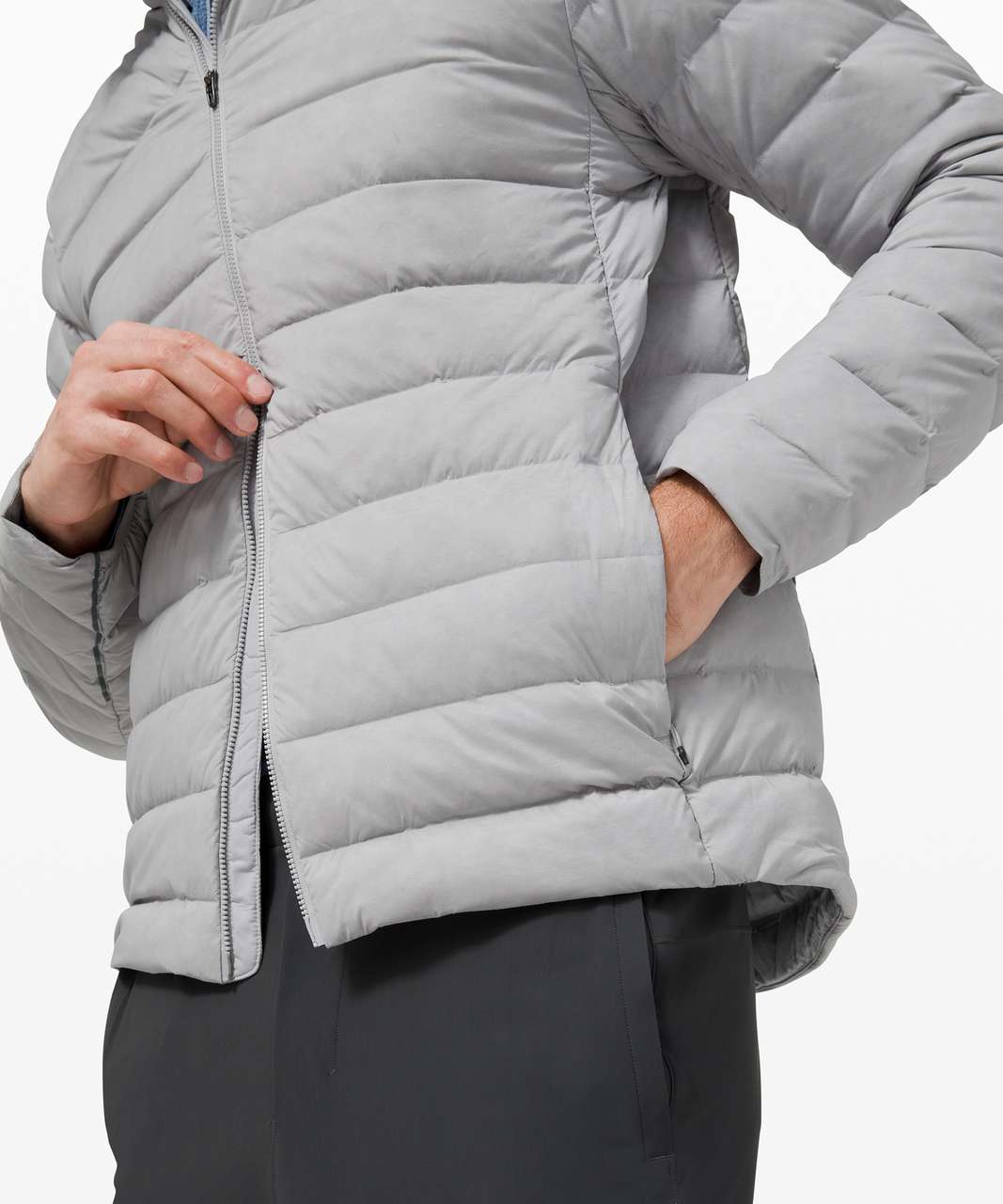 Lululemon Navigation Stretch Down Hoodie - Silver Drop