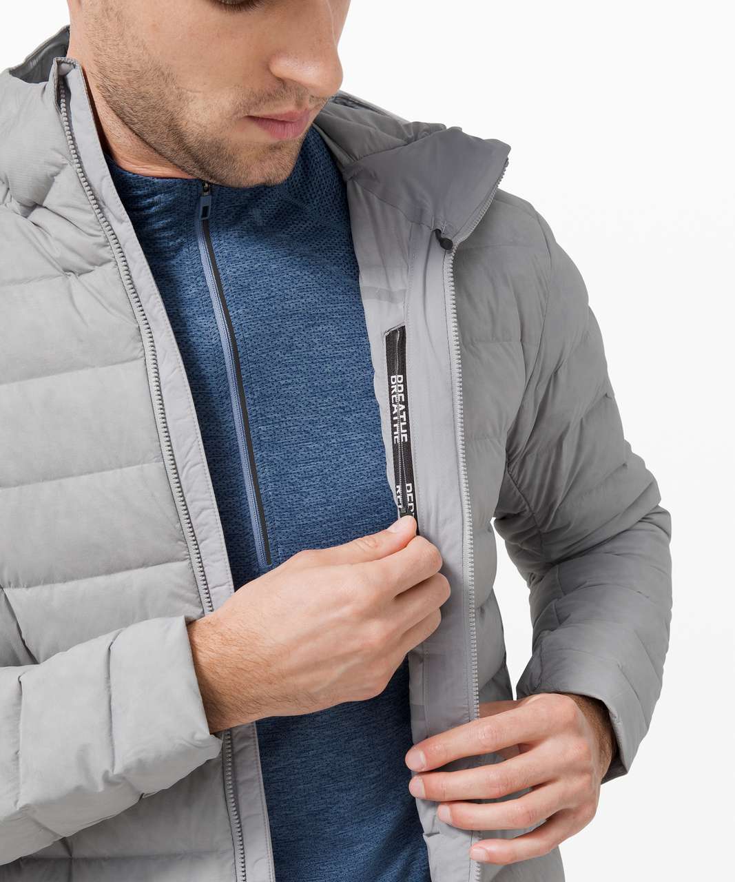 Lululemon Navigation Stretch Down Hoodie - Silver Drop