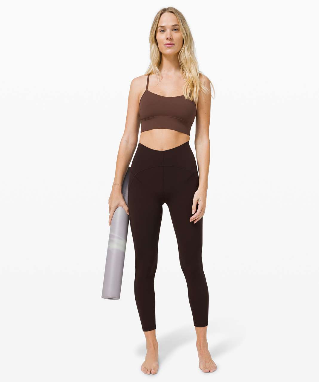 Lululemon Flow Y Bra Long Line Nulu *Light Support, B/C Cup - Brown Earth - lulu  fanatics