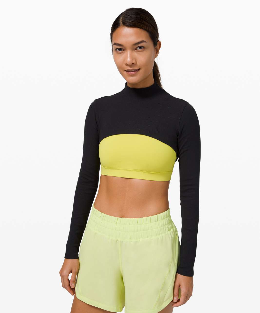 Lululemon LA Cut-Out-Waist Crop Long Sleeve - Dark Olive - lulu fanatics