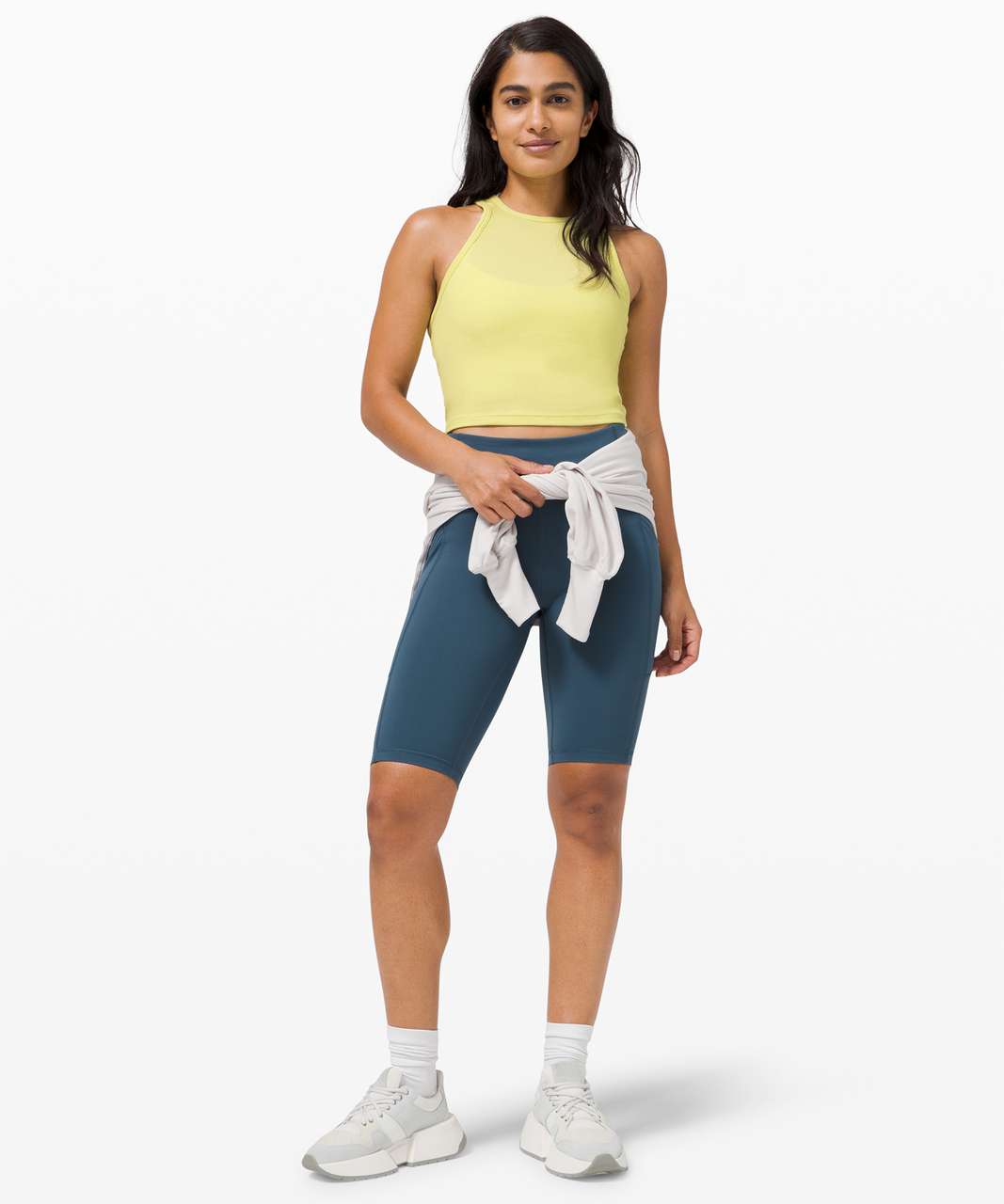 Lululemon LA Front Racer Crop Tank - Lemon Vibe