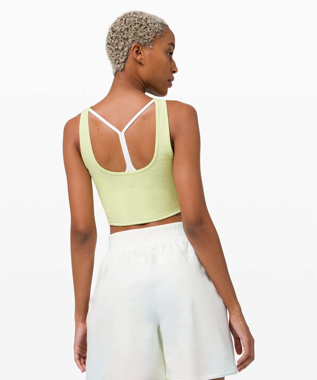 Lululemon LA Front Cut-Out Crop Tank - Lemon Vibe - lulu fanatics