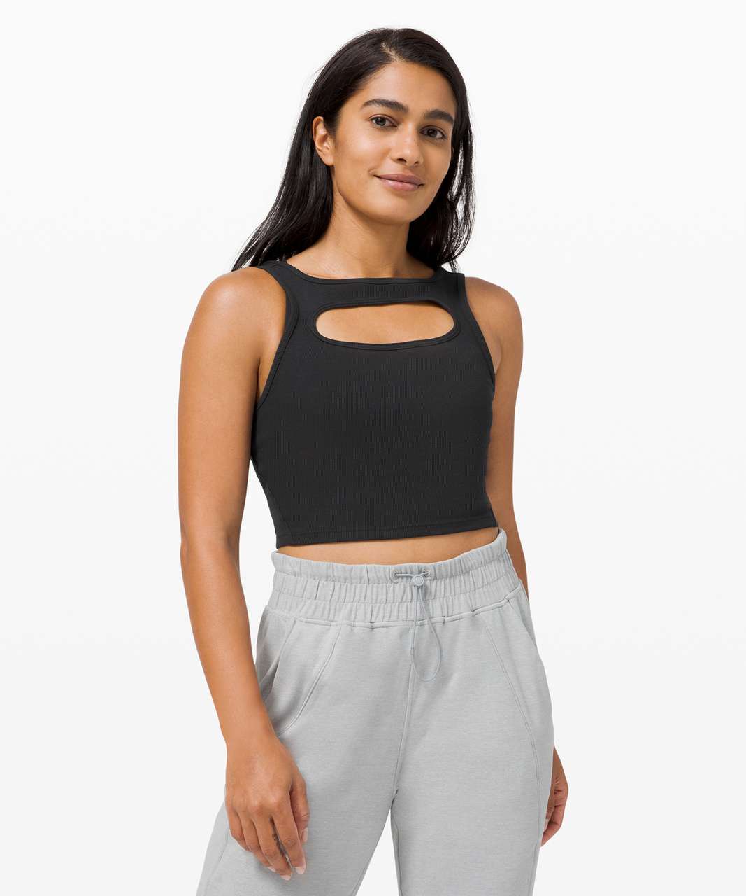 Black Cropped Tank Tops For Women