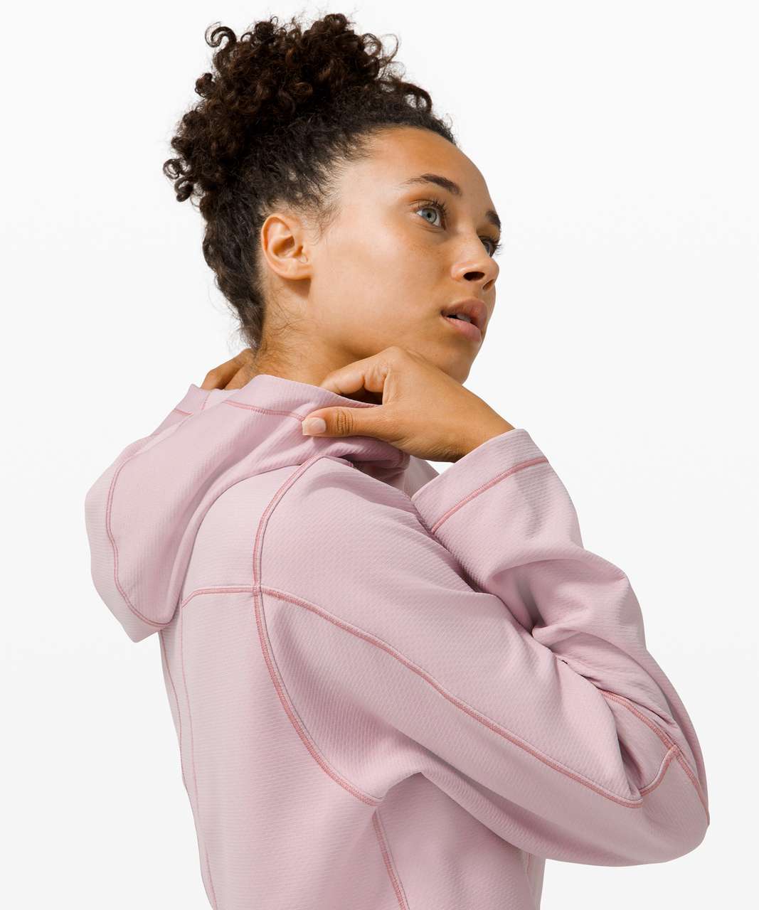 Lululemon Unleash Strength Crop Hoodie - Chrome / Porcelain Pink