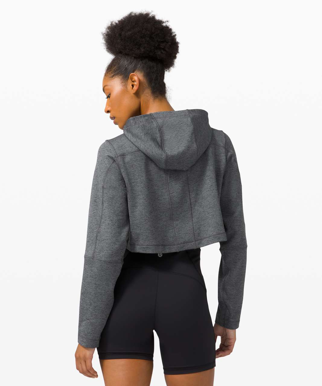 Lululemon Unleash Strength Crop Hoodie - Black / Asphalt Grey