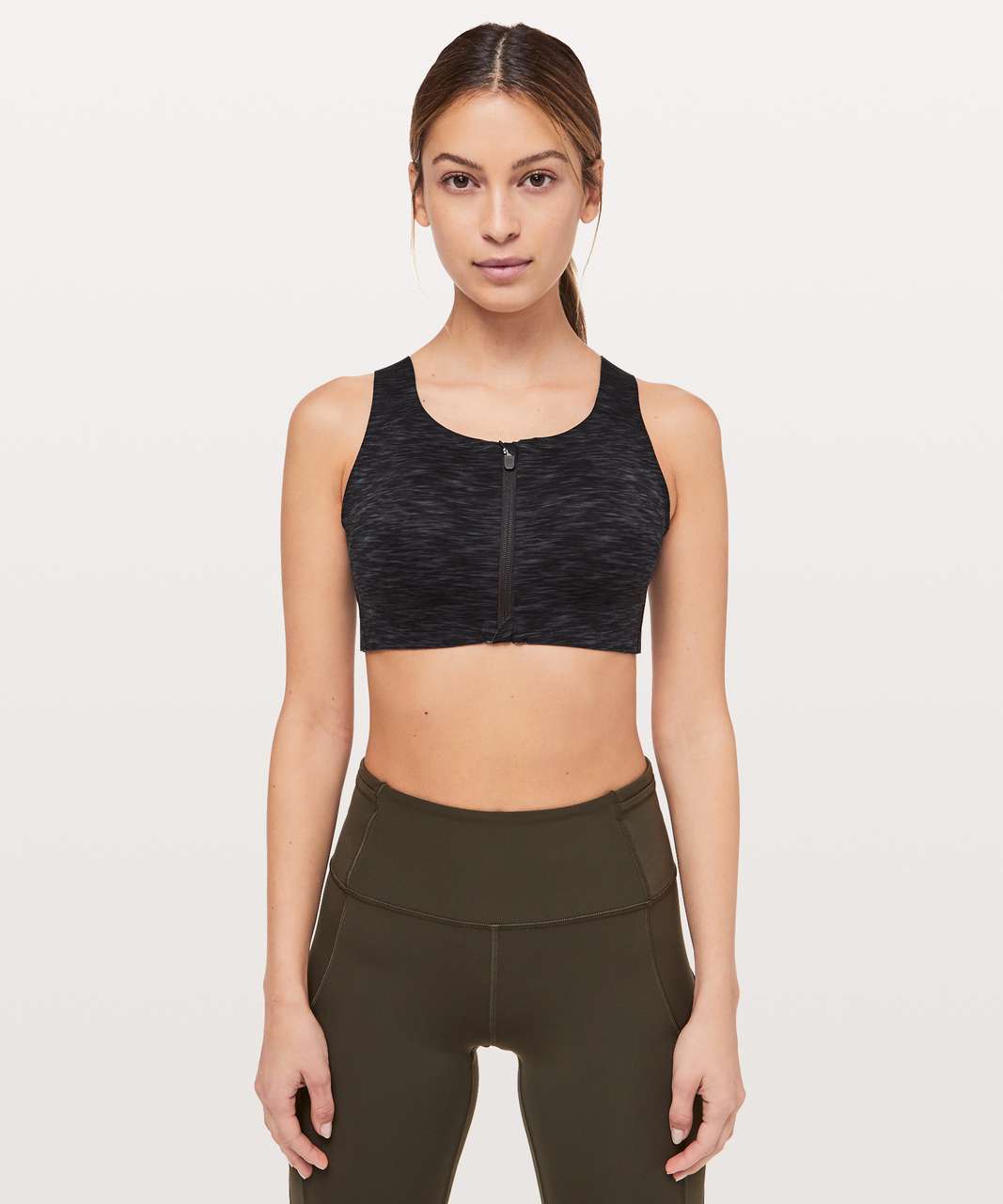 LULULEMON Enlite Bra Zip Front (Black, 32D) at  Women's