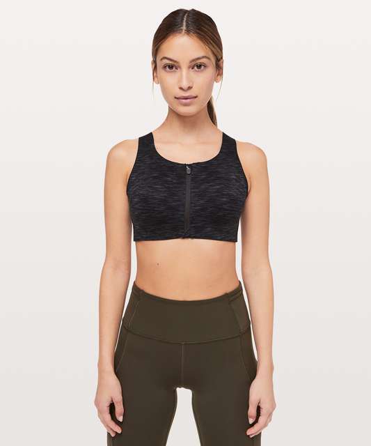 Lululemon Enlite Bra Zip Front High Support Formation Camo Black