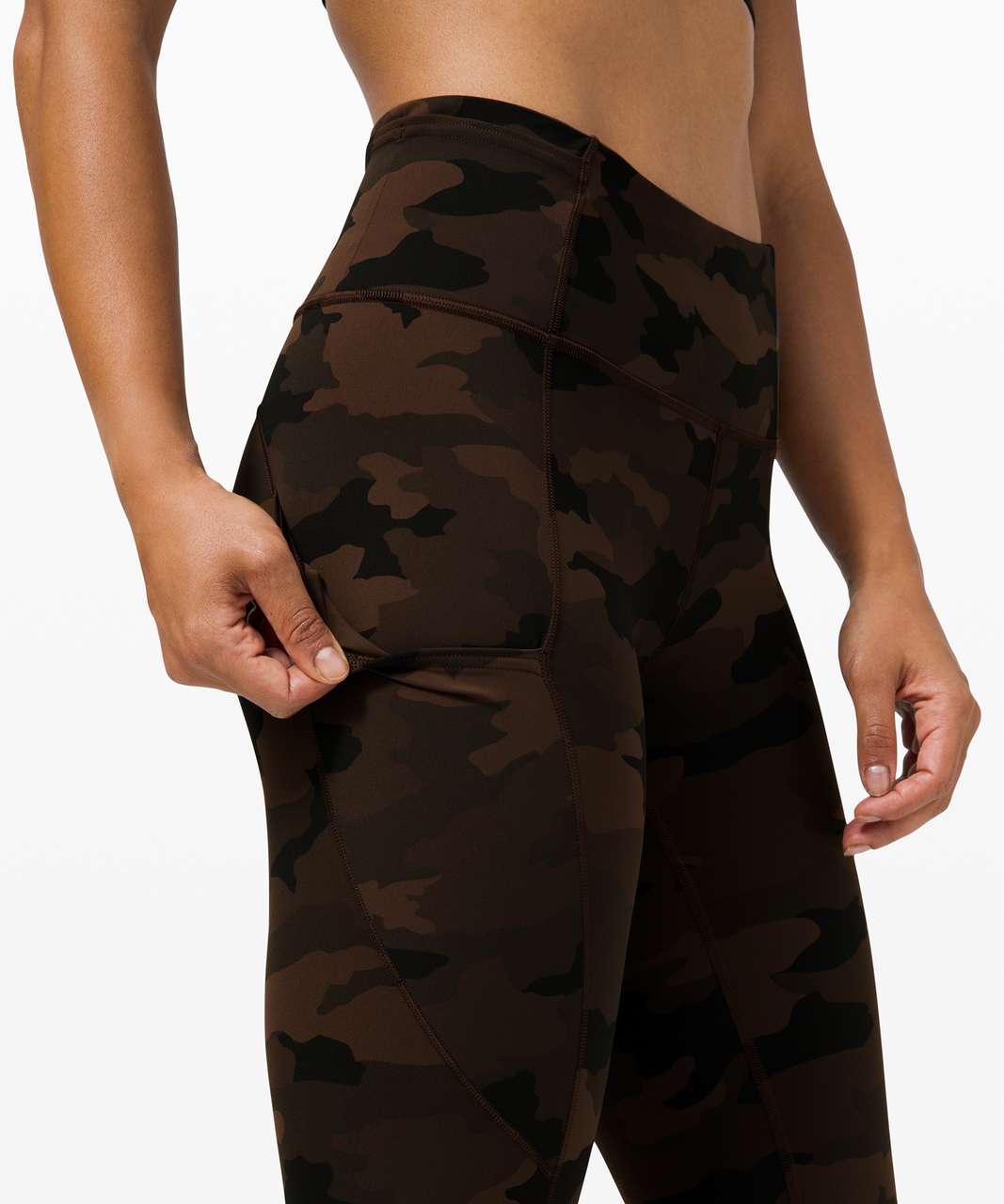 Lululemon 365 heritage camo brown earth multi fast and free tight, siz –  Belle Boutique Consignment