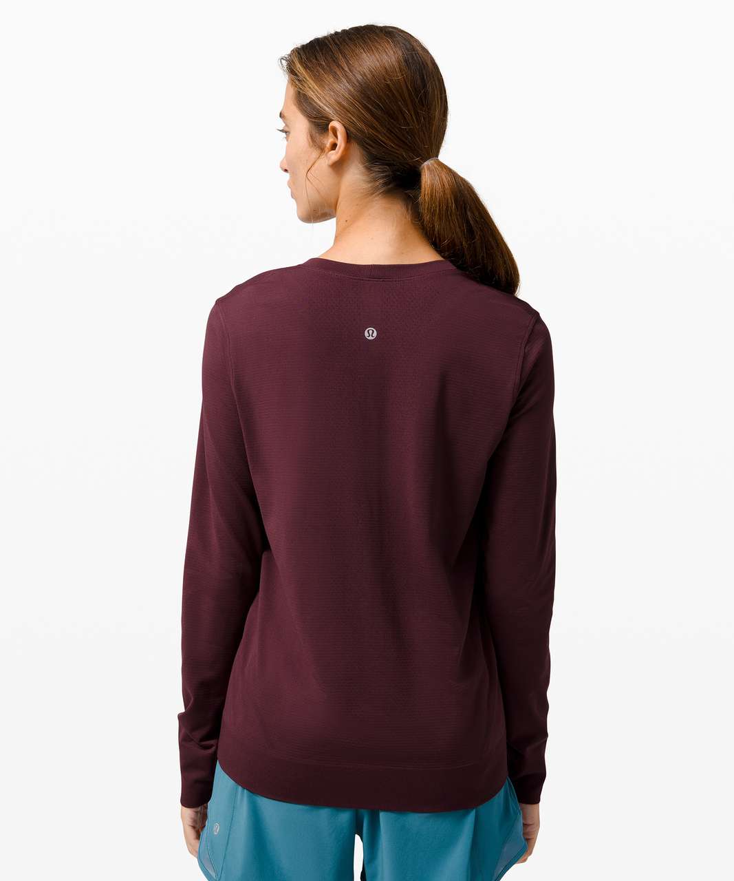 Lululemon Swiftly Breathe Long Sleeve - Red Merlot / Red Merlot - lulu  fanatics