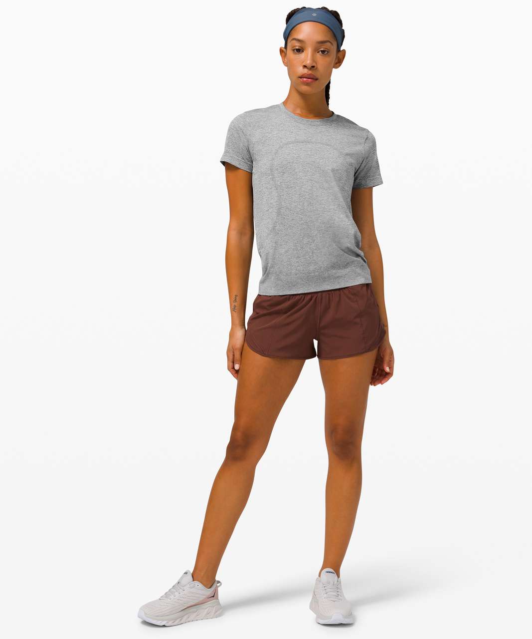 Lululemon Swiftly Breathe Short Sleeve - Slate / White - lulu fanatics