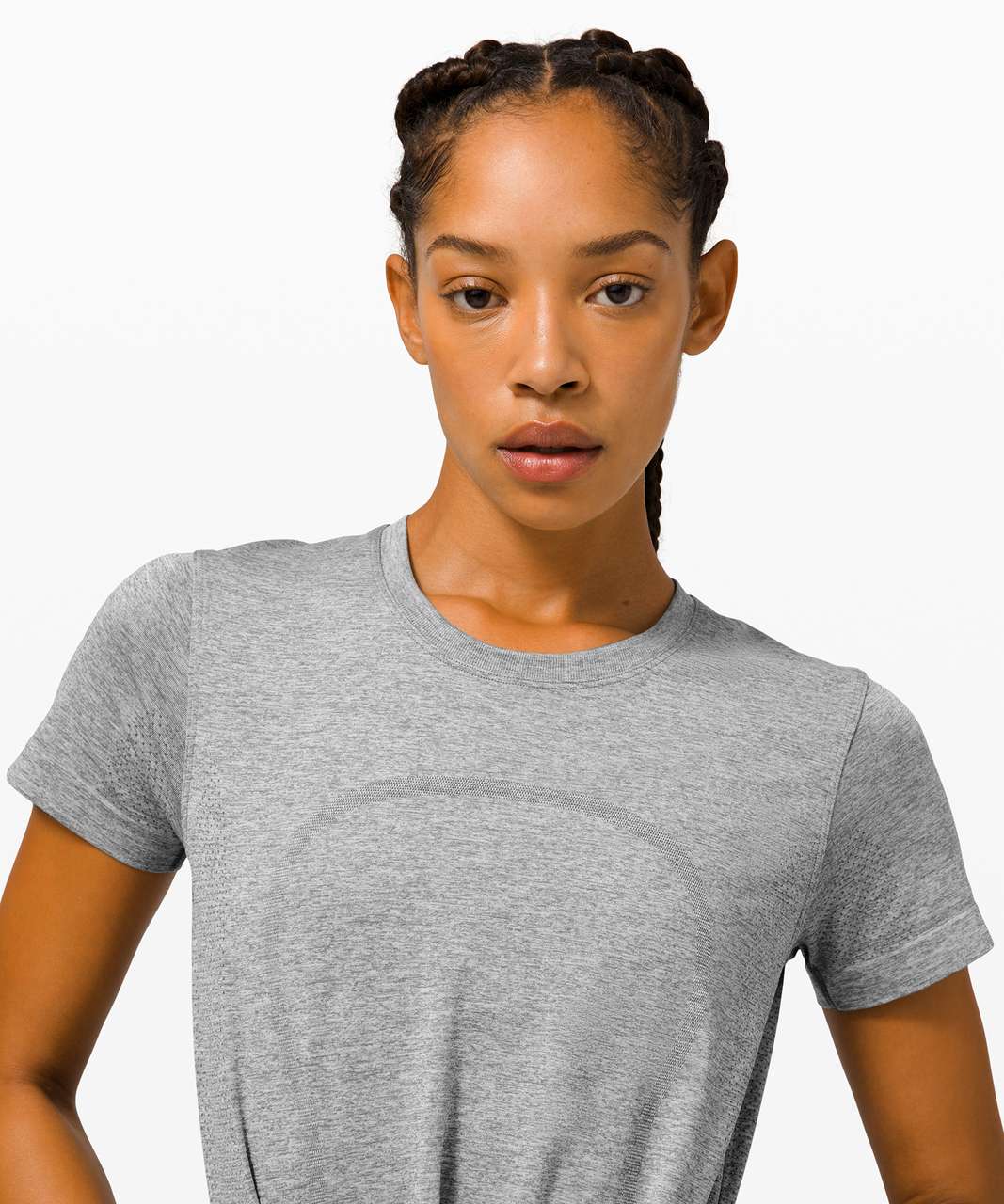 Lululemon Swiftly Breathe Short Sleeve - Slate / White