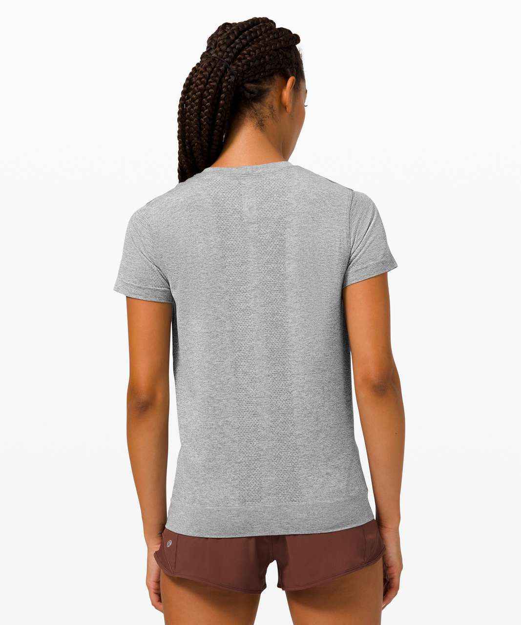 Lululemon Swiftly Breathe Short Sleeve - Slate / White