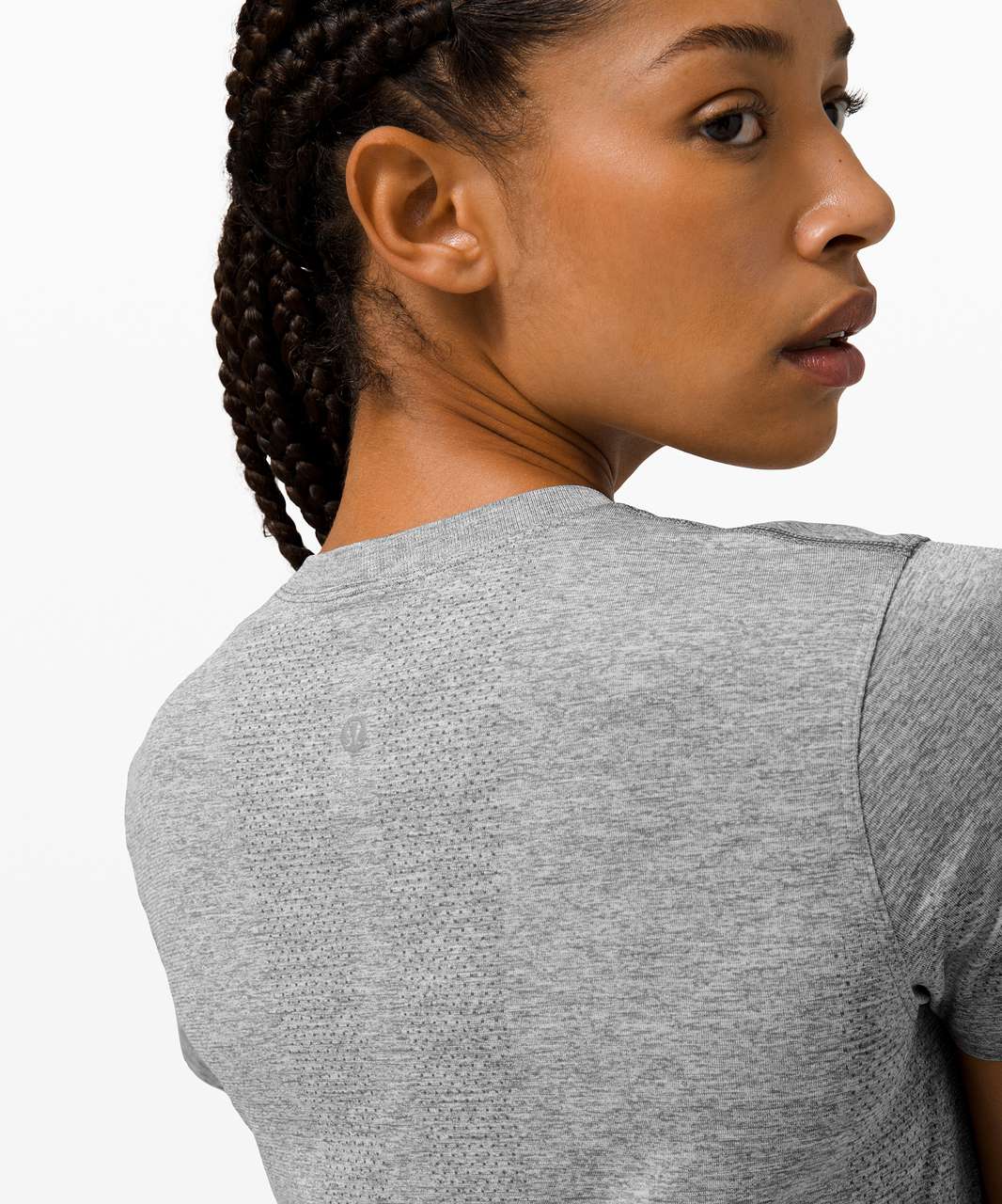 Lululemon Swiftly Breathe Short Sleeve - Slate / White