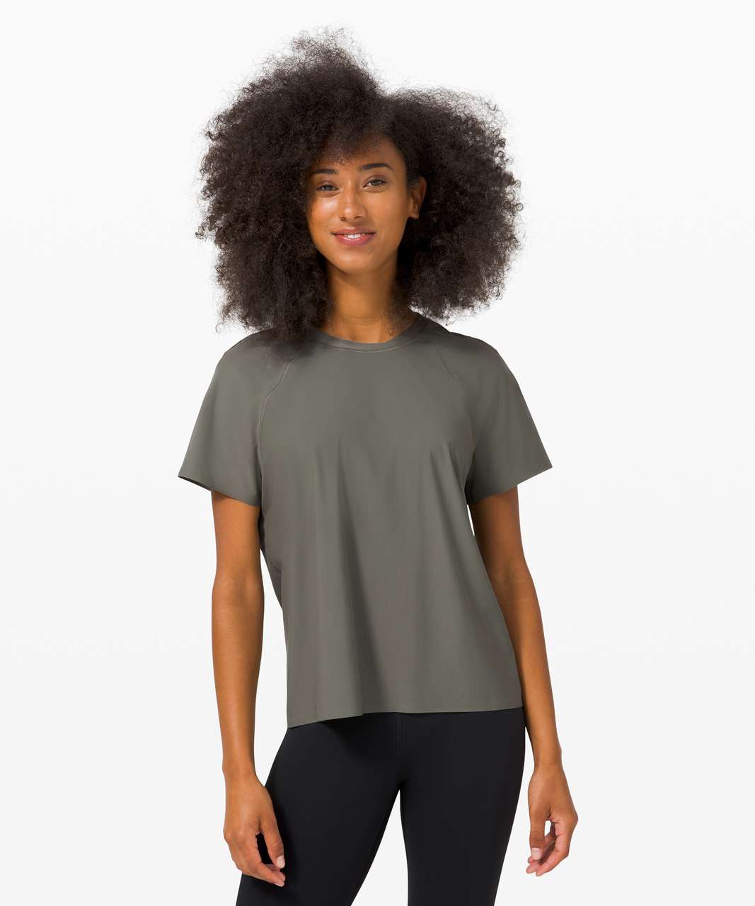 Lululemon Sun Shelter Short Sleeve Rash Guard - Grey Sage