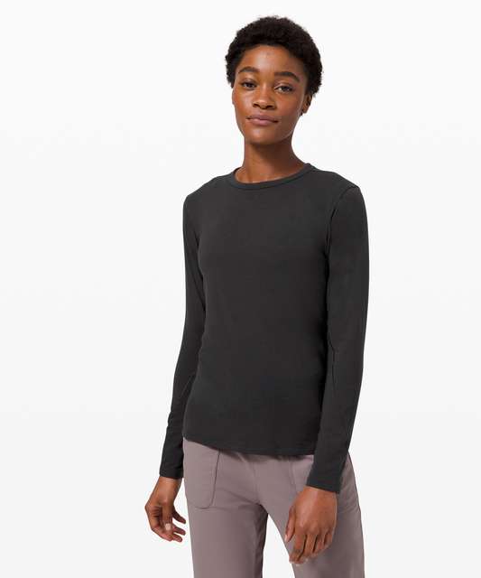 Lululemon Hold Tight Ribbed Long Sleeve Shirt - Heathered Core