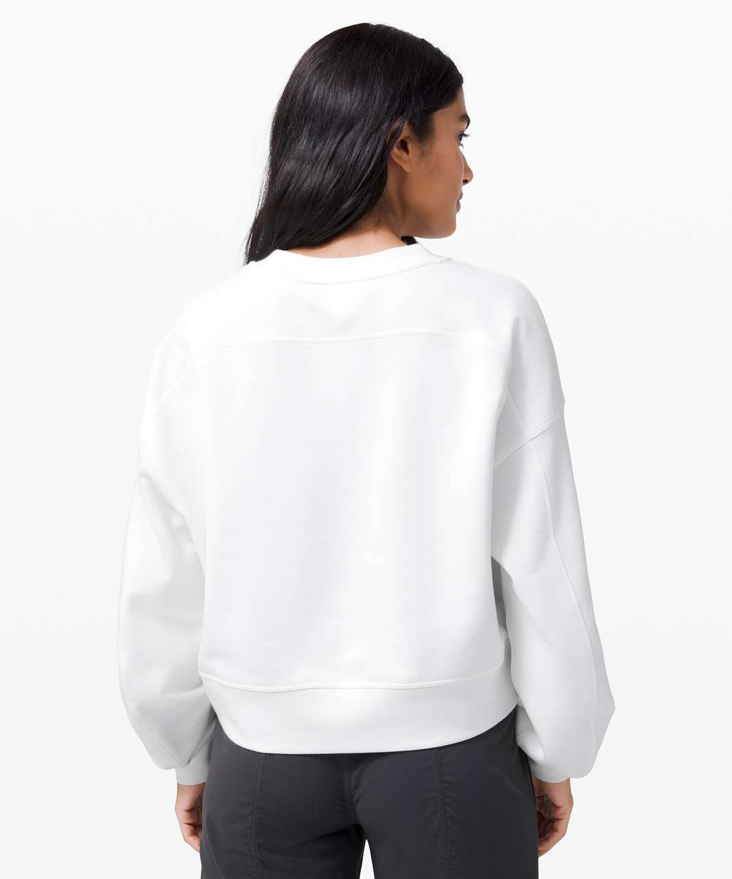 Lululemon Perfectly Oversized Crop Crew White lulu fanatics