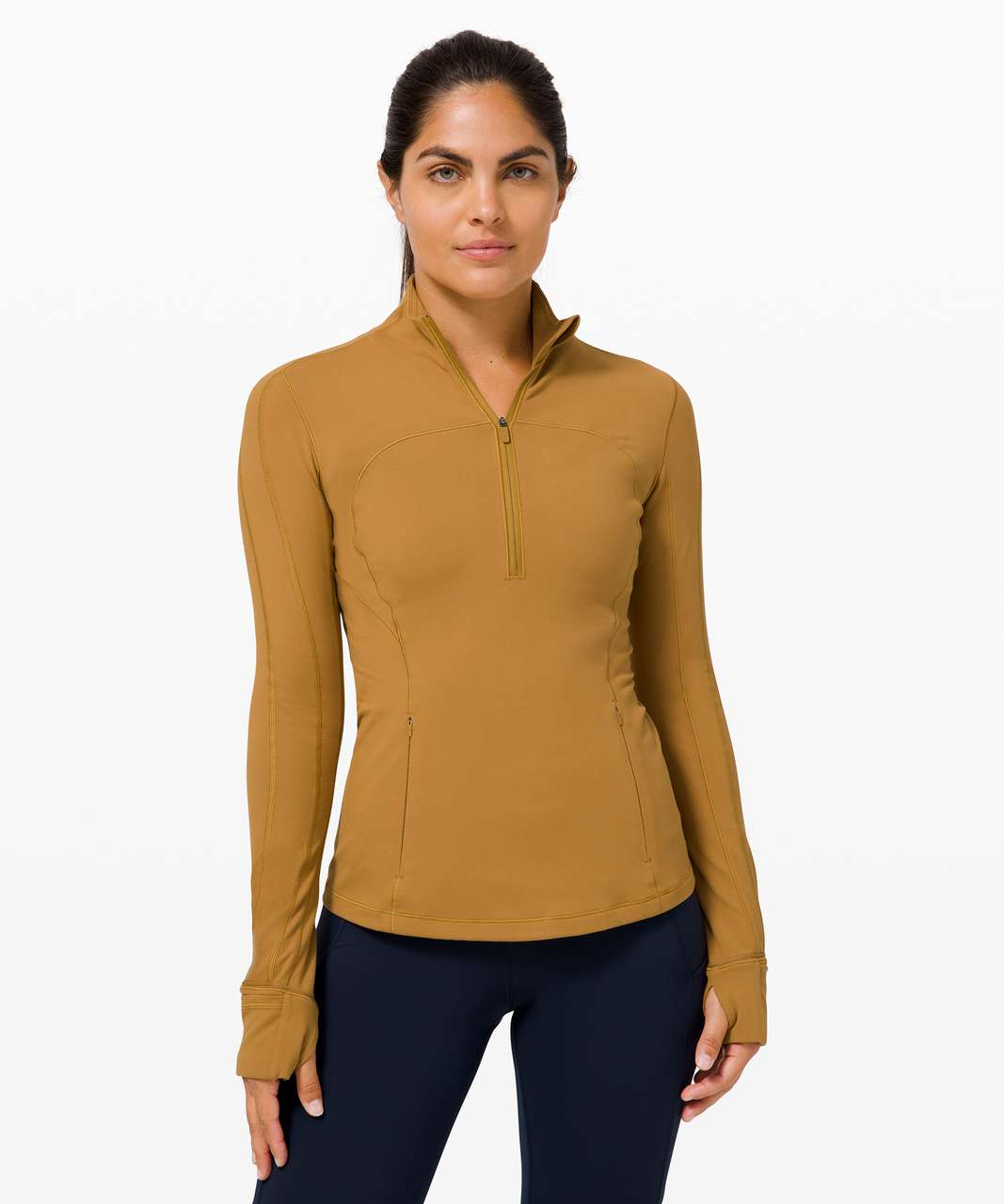 Lululemon Run Briskly 1/2 Zip - Spiced Bronze - lulu fanatics