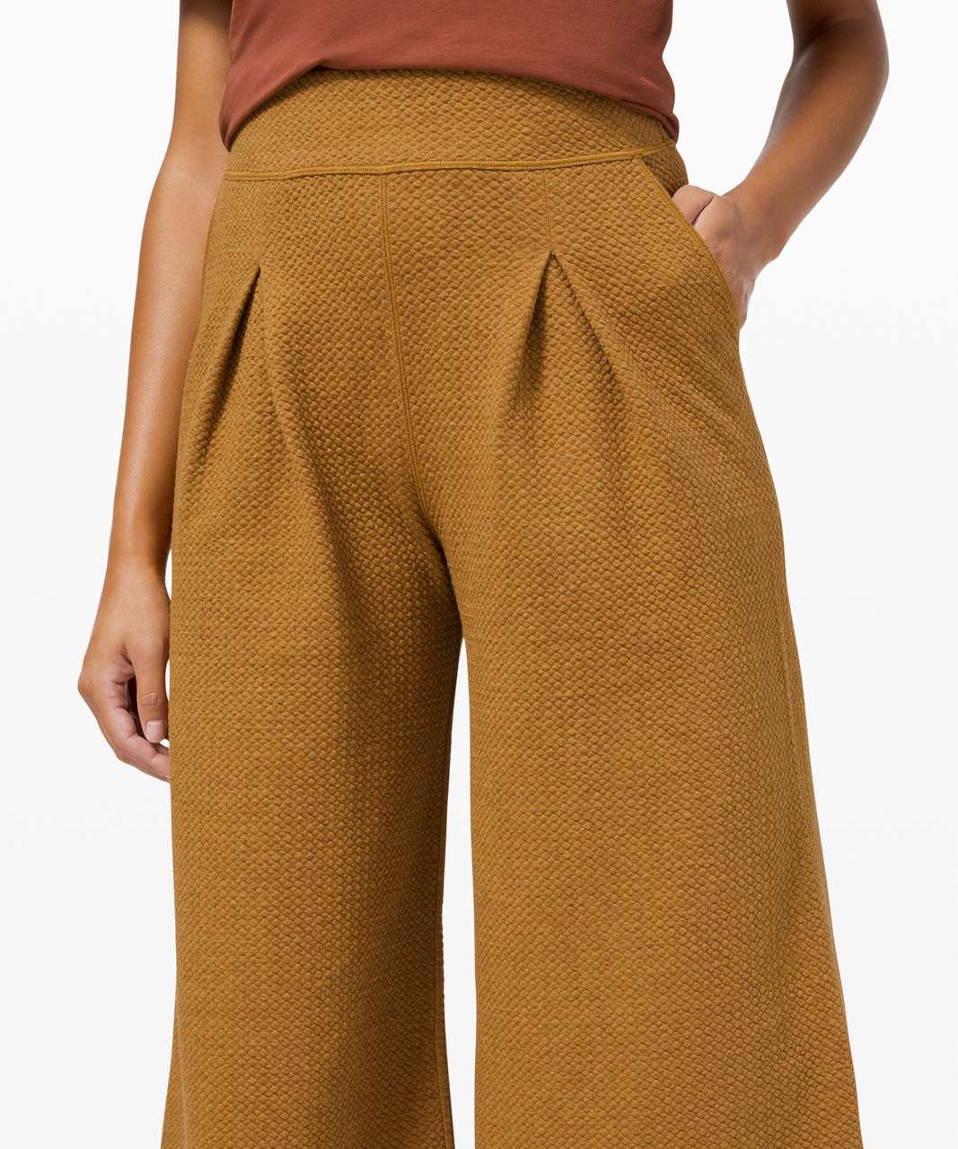 Lululemon Can You Feel The Pleat Crop - Heathered Spiced Bronze