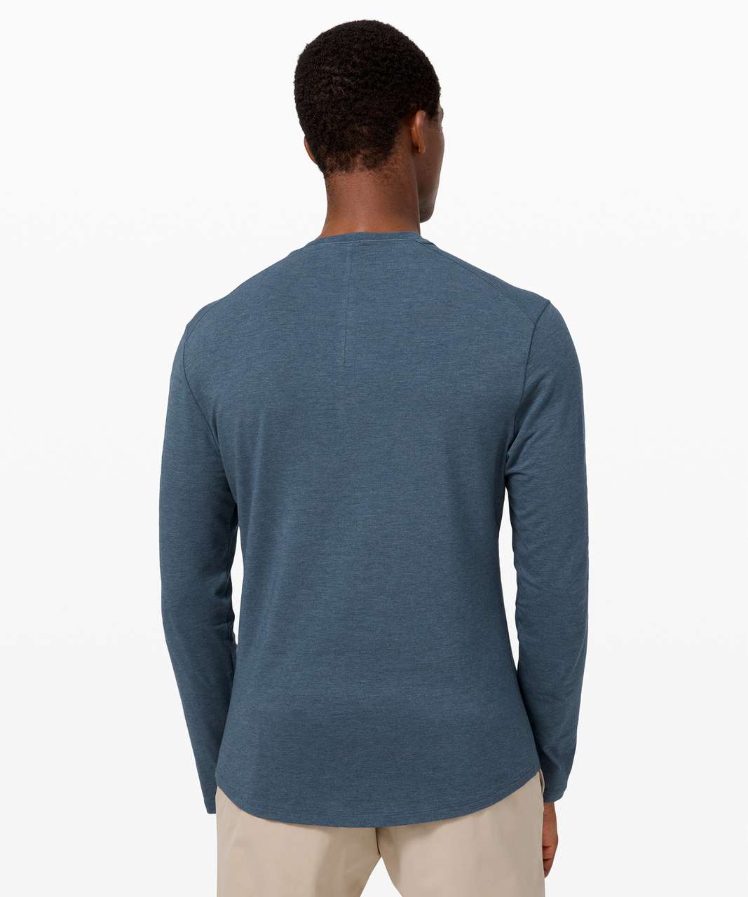 Lululemon 5 Year Basic Long Sleeve Henley - Heathered Iron Blue