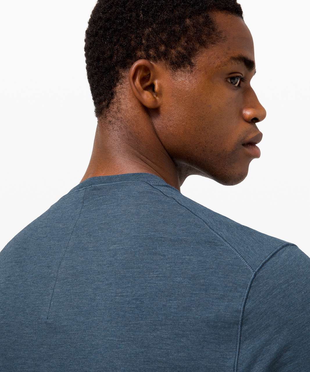 Lululemon 5 Year Basic Long Sleeve Henley - Heathered Iron Blue