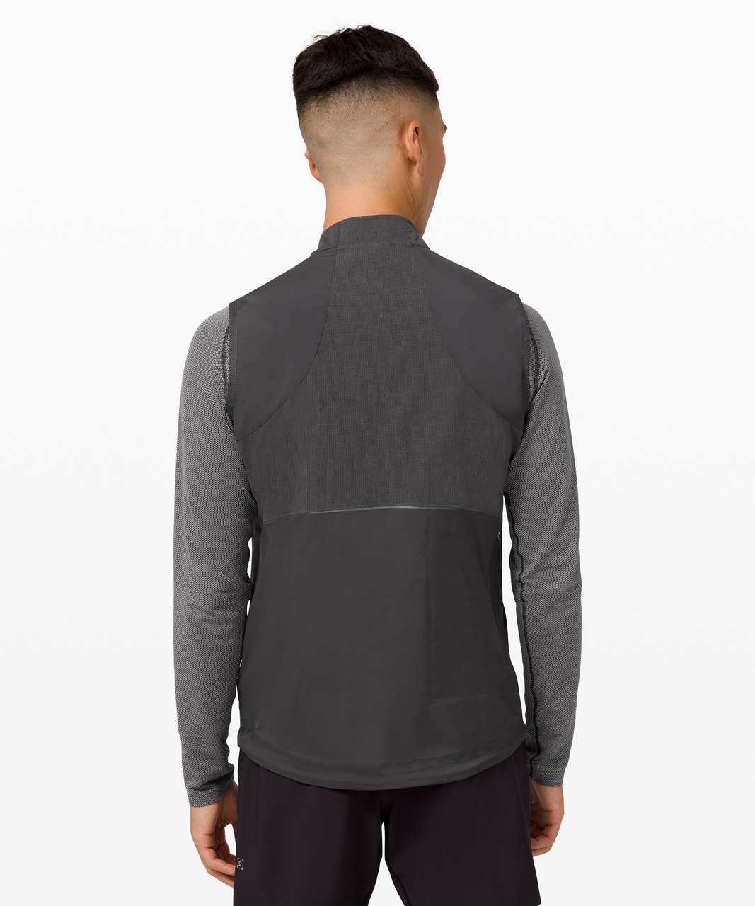 Lululemon Breathable Textured Knit Training Jacket - Black / Graphite Grey  - lulu fanatics