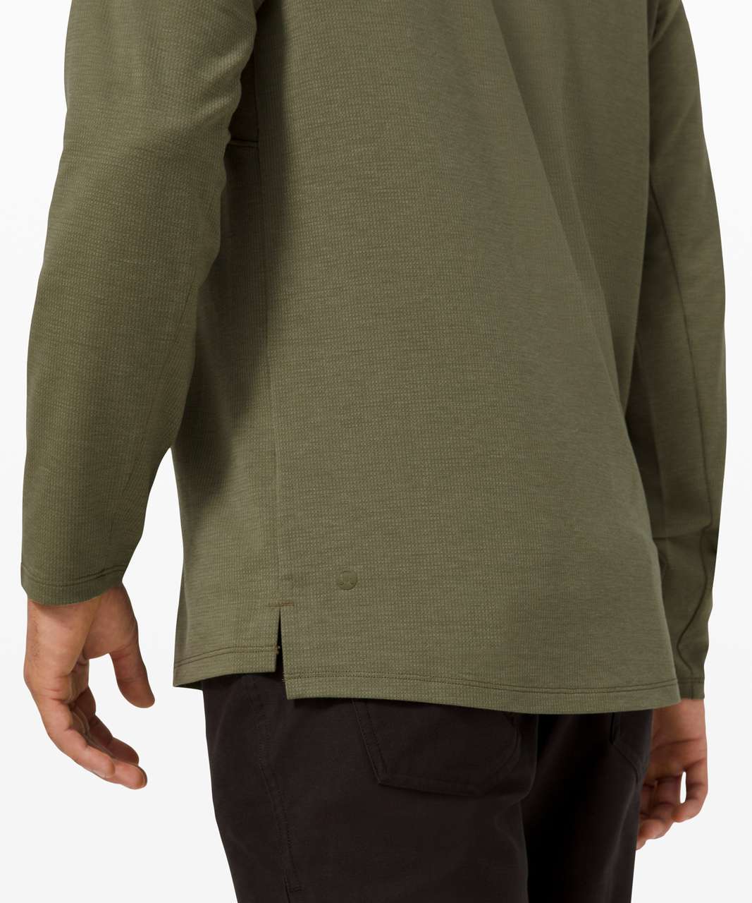 Lululemon Reinstate Long Sleeve Henley - Heathered Medium Olive