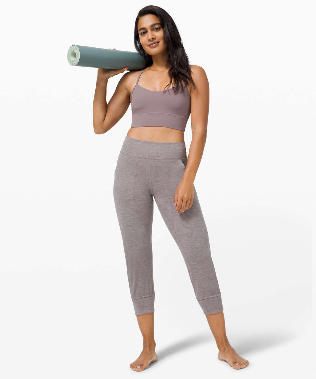 Lululemon Flow Y Bra Long Line Nulu *Light Support, B/C Cup - Lunar Rock