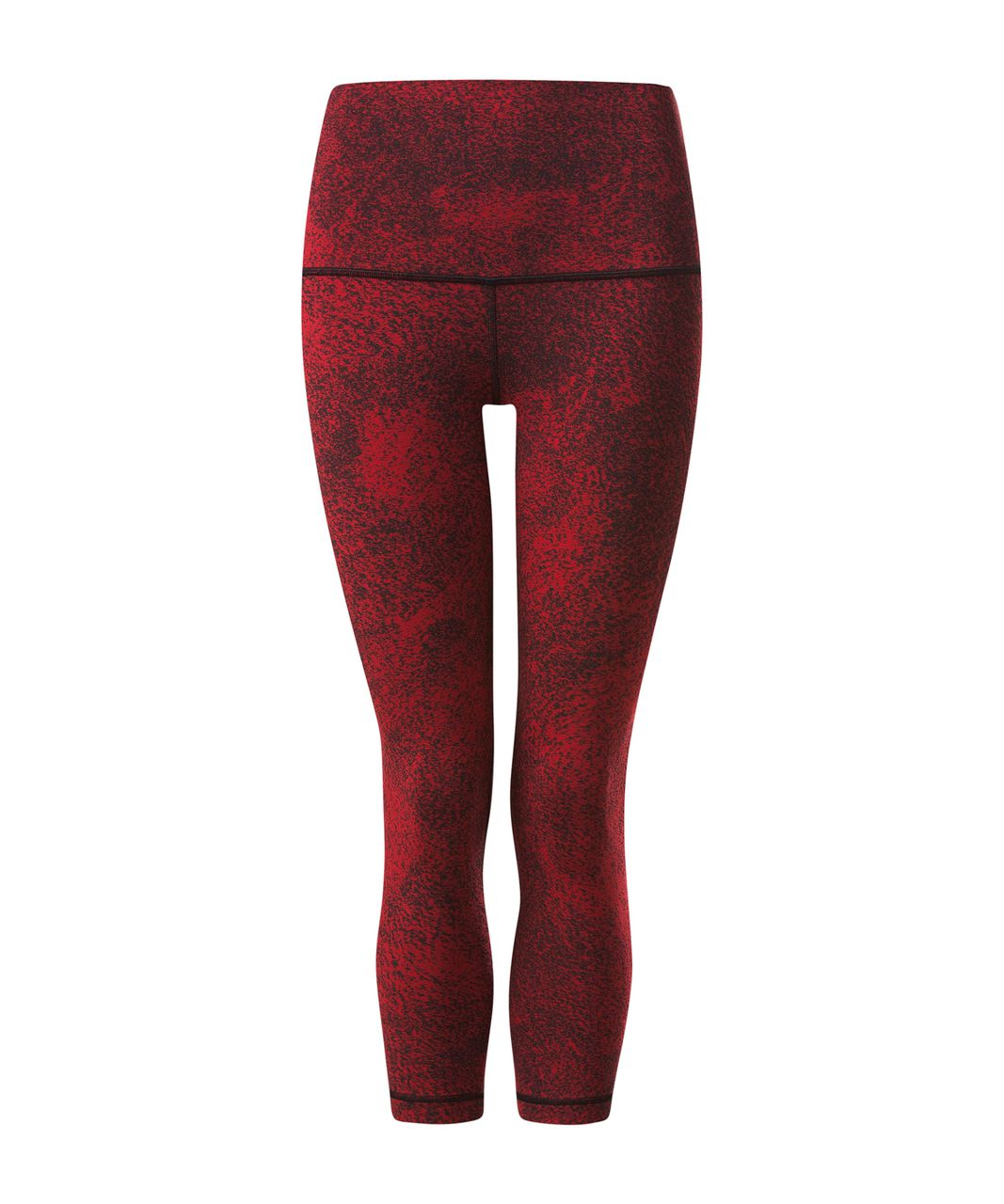 Lululemon Wunder Under Crop (Hi-Rise) *21" - Luon Spray Jacquard True Red Black