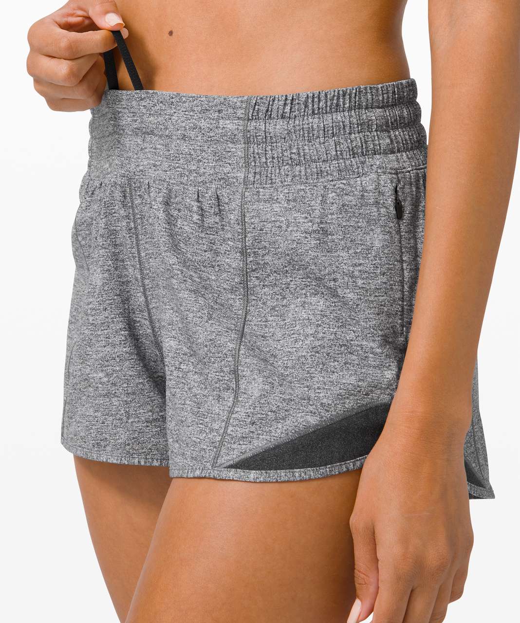 Lululemon Hotty Hot Low-rise Lined Shorts 4 In Heather Lux Black