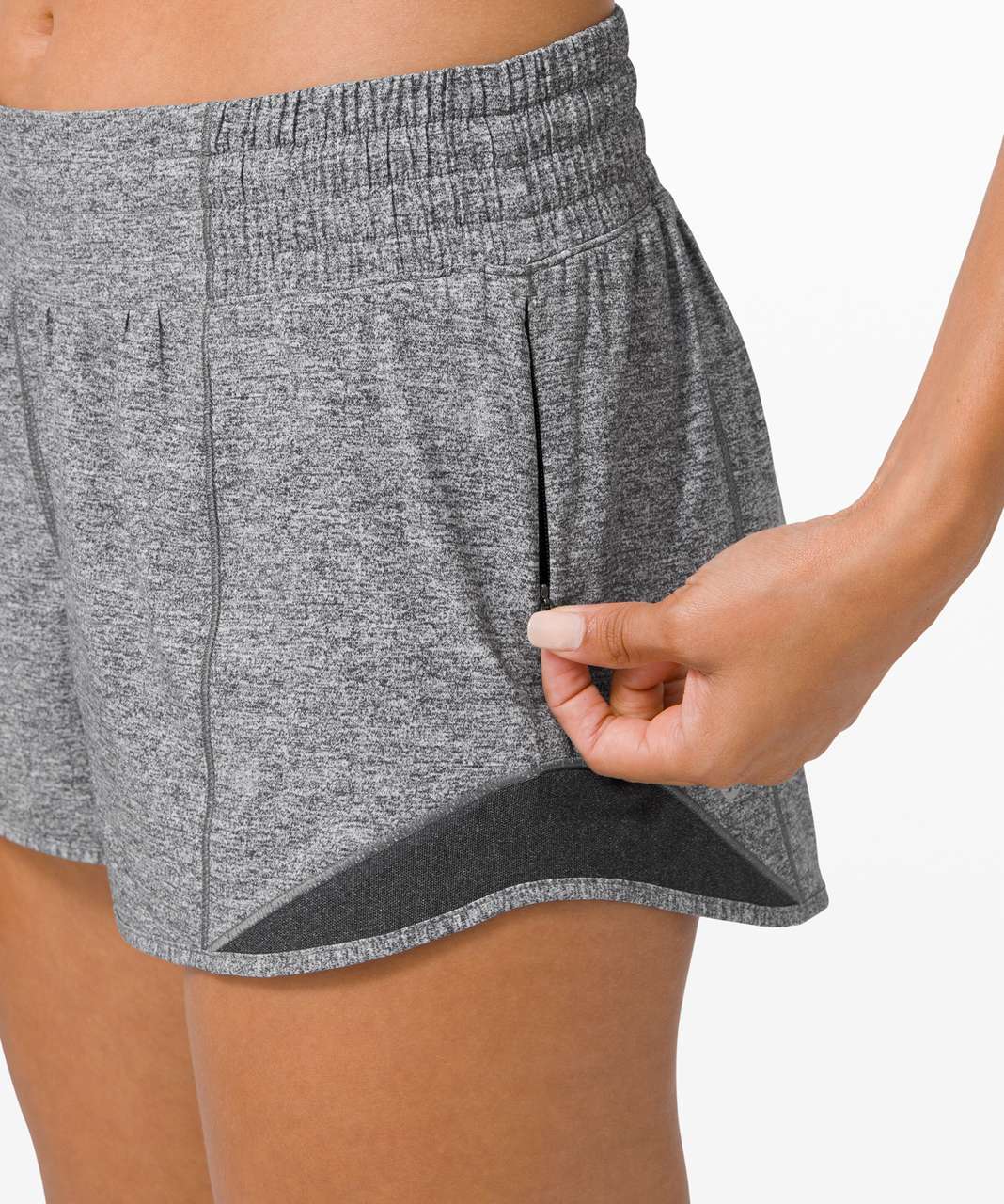 Lululemon Hotty Hot Short II *2.5 - Heather Lux Multi Black / Heathered  Black - lulu fanatics