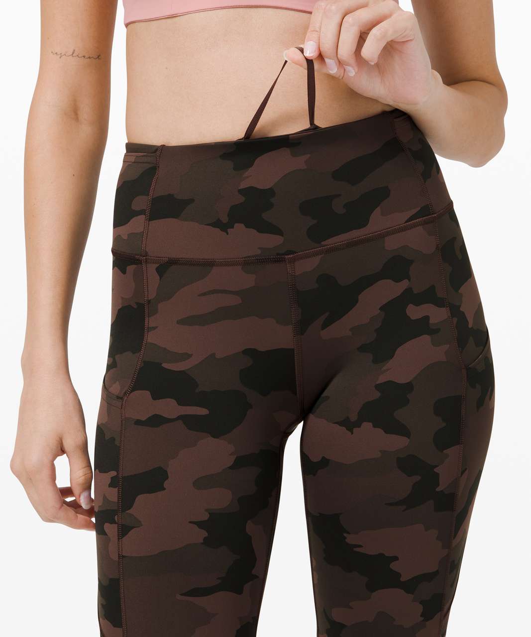 Lululemon Fast And Free Tight 28 *nulux In Incognito Camo Multi Gator Green