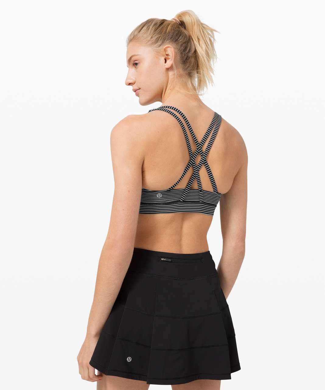 Lululemon All Sport Bra - Hyper Stripe Mauvelous Heathered Black