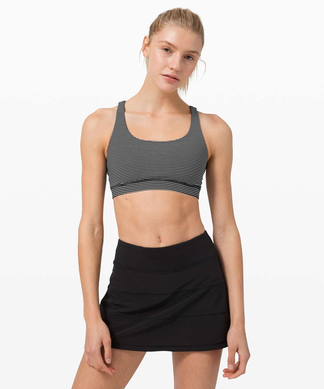 Lululemon Energy Bra *Medium Support, B–D Cup - Hype Stripe Black White