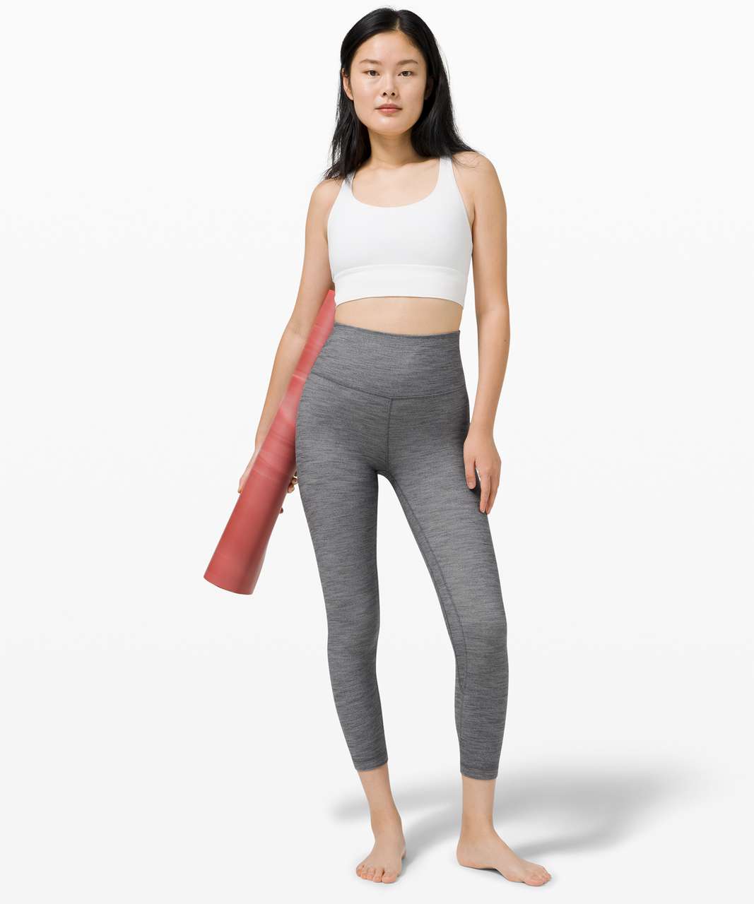 Lululemon Align Pant II Soft Cozy Mini Heathered Herringbone Gray Sz 10  W5CFGS