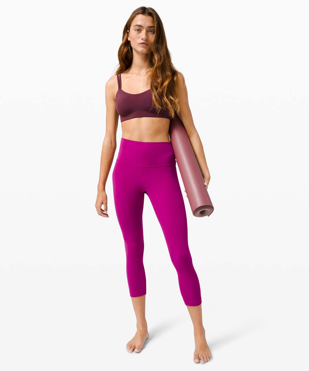 Lululemon Women Align HR Crop 21” Sizes LW6BGHS SNCP Sonic Pink Tags $88