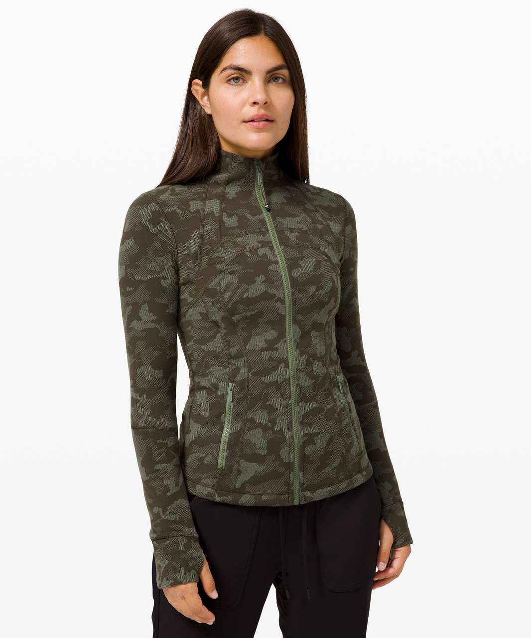 Lululemon Define Jacket - Heritage Camo Dark Olive Green Twill - lulu  fanatics