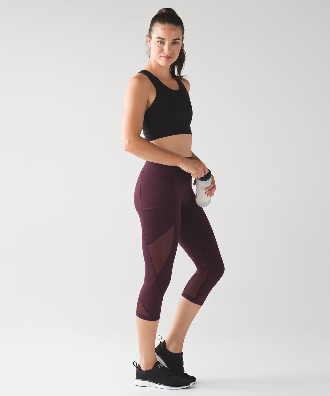 Lululemon Fast As Light Crop - Bordeaux Drama