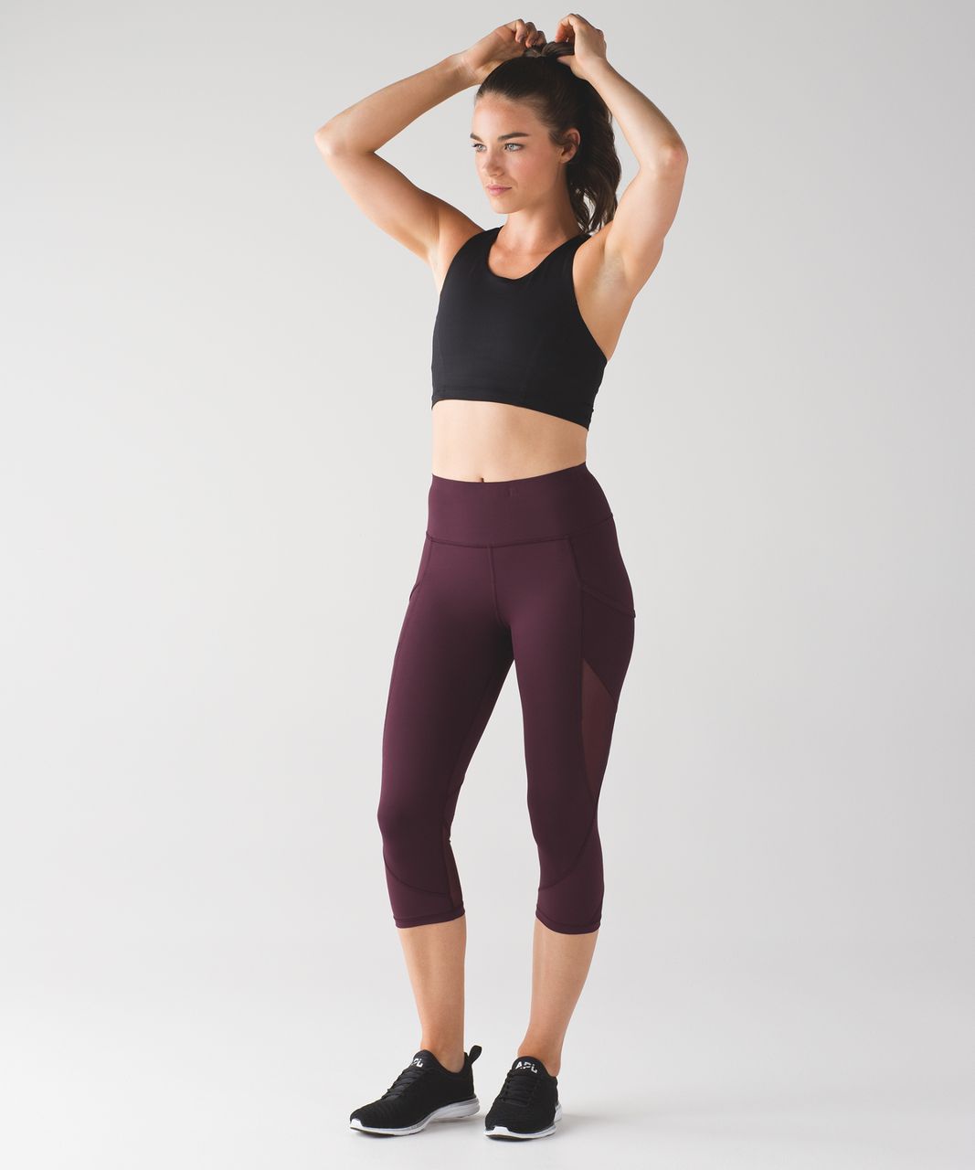 Lululemon Fast As Light Crop - Bordeaux Drama