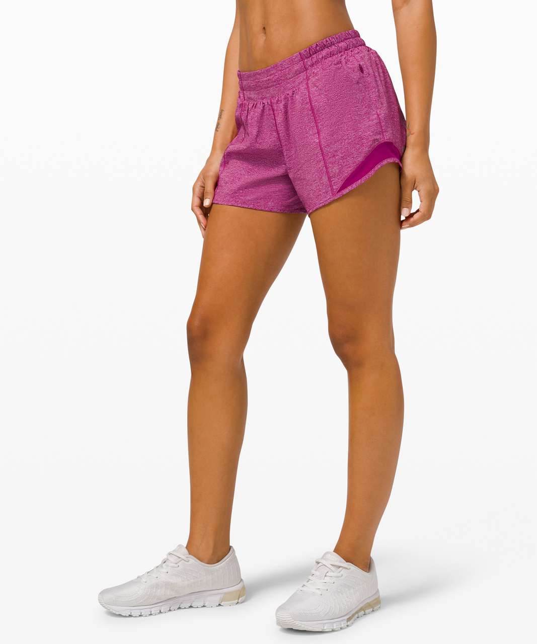 Lululemon Hotty Hot Short II *Long 4" - Heather Lux Multi Deep Fuschia / Deep Fuschia