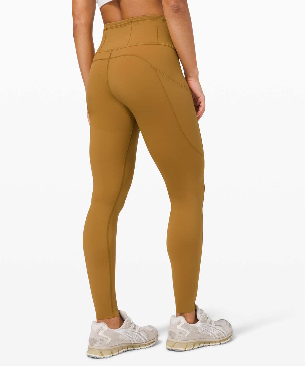 Lululemon Get Centred High Rise Crop 21 - Saddle Brown - lulu fanatics