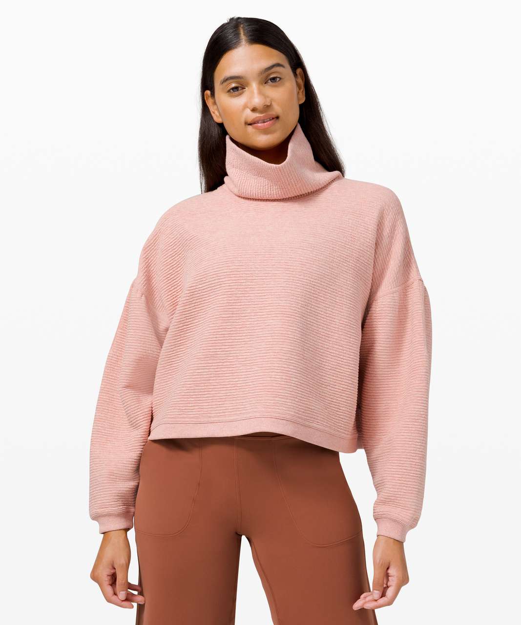 Lululemon Peaceful Moments Pullover - Heathered Pink Pastel / Pink Pastel