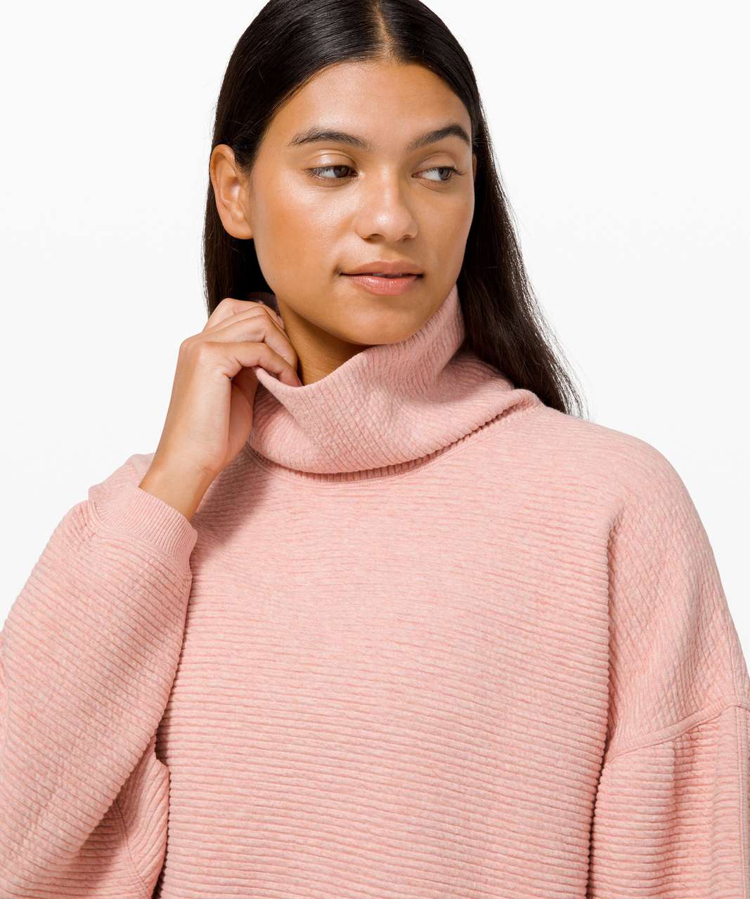 Lululemon Peaceful Moments Pullover - Heathered Pink Pastel / Pink Pastel