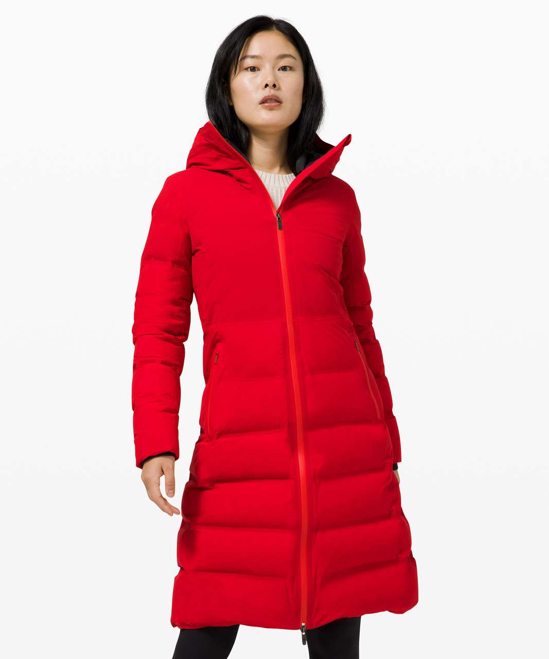 Lululemon Sleet Street Long Jacket - Dark Red - lulu fanatics