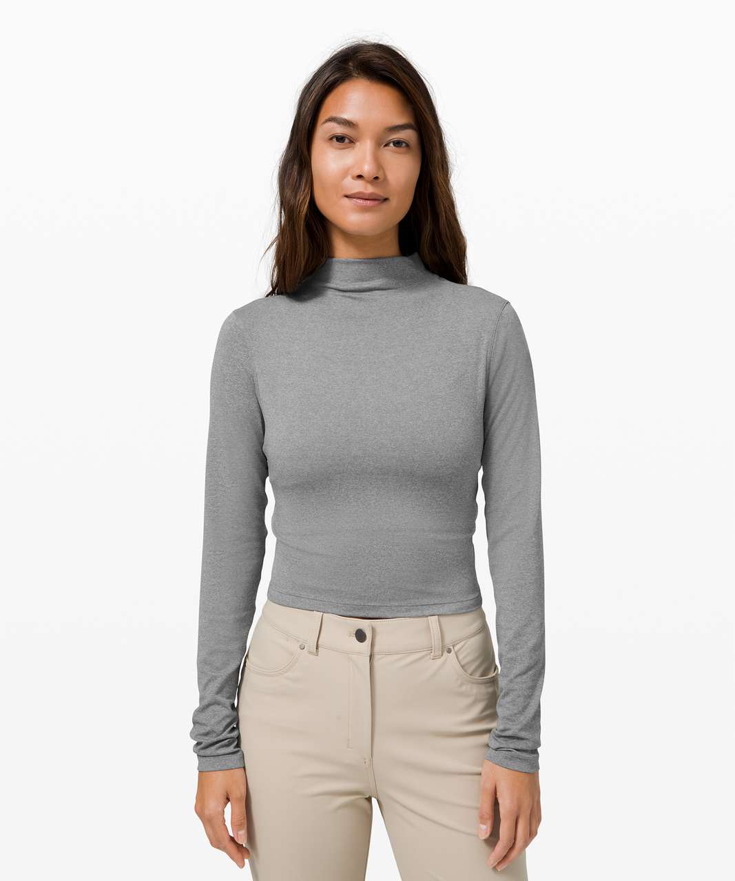 Lululemon All Aligned Mock Neck Long Sleeve Shirt - Tidewater Teal - lulu  fanatics