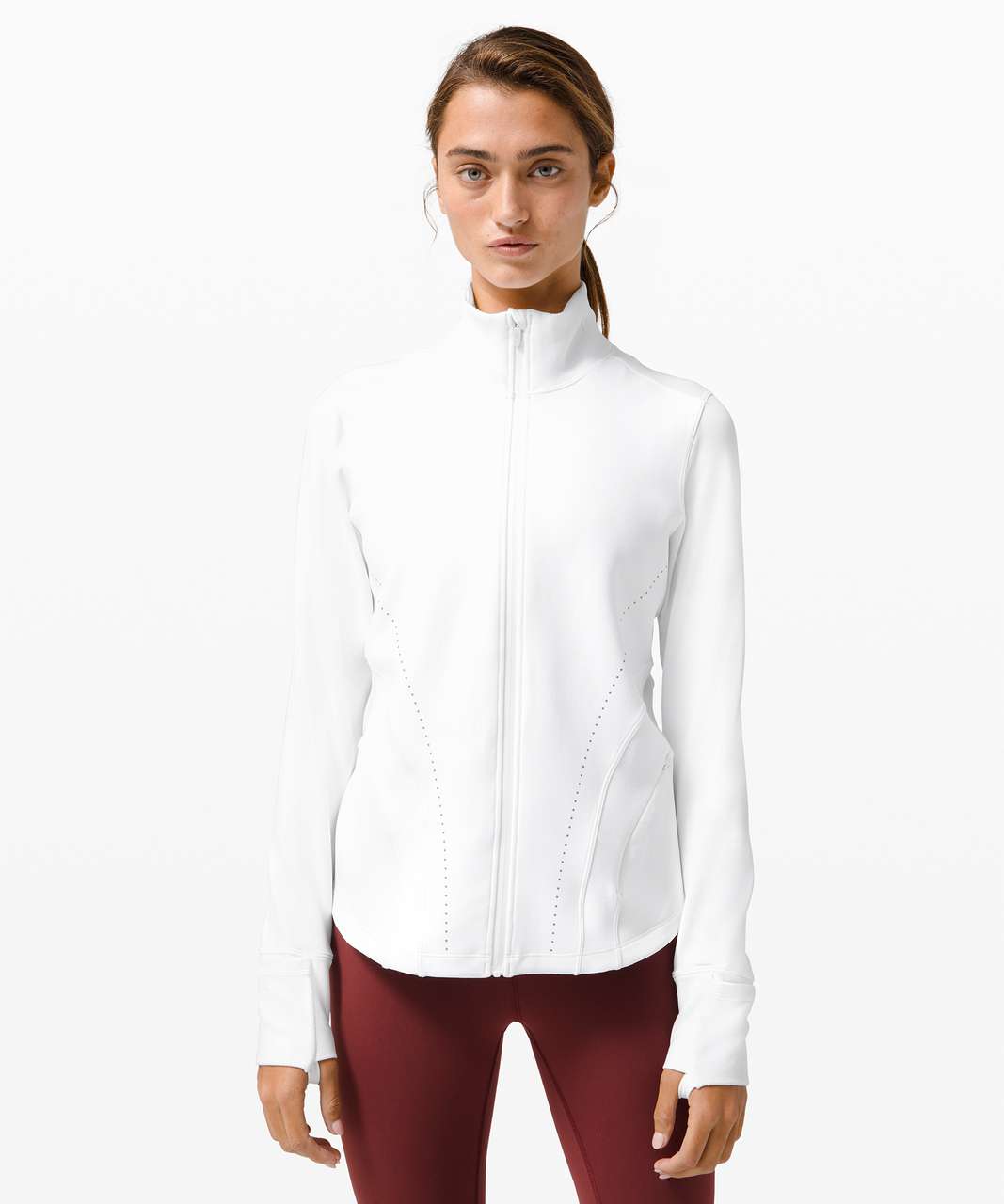 Lululemon Rippled Full Zip Jacket - White Opal - lulu fanatics