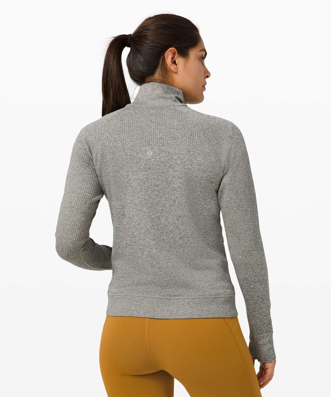 Lululemon Engineered Warmth Half Zip - Grey Sage / White - lulu fanatics