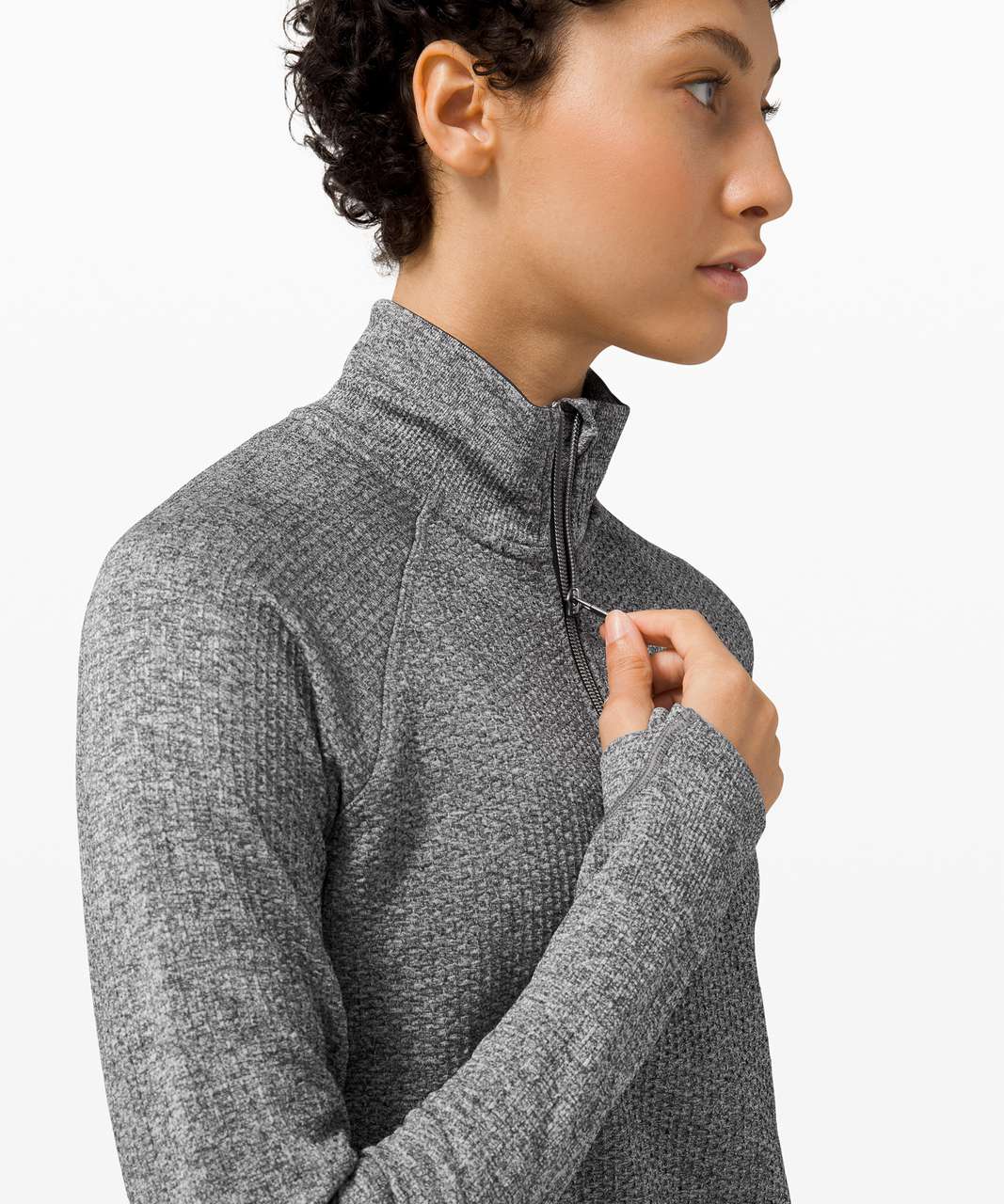 Lululemon Engineered Warmth Half Zip - Graphite Grey / White