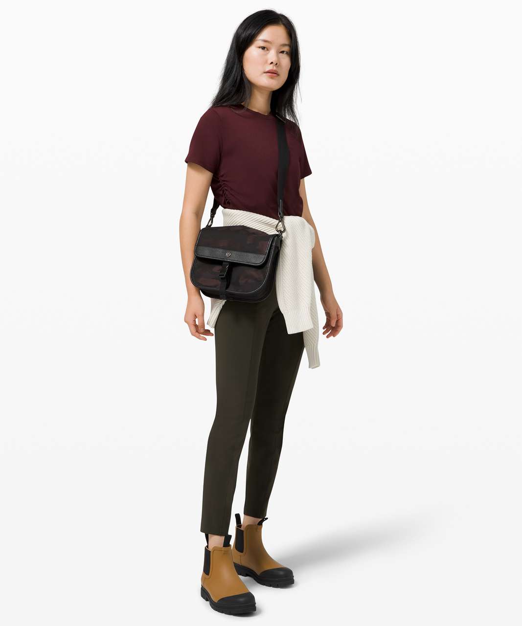 Lululemon Now and Always Crossbody 5L - Heritage Camo Jacquard Max Brown Earth Black / Black