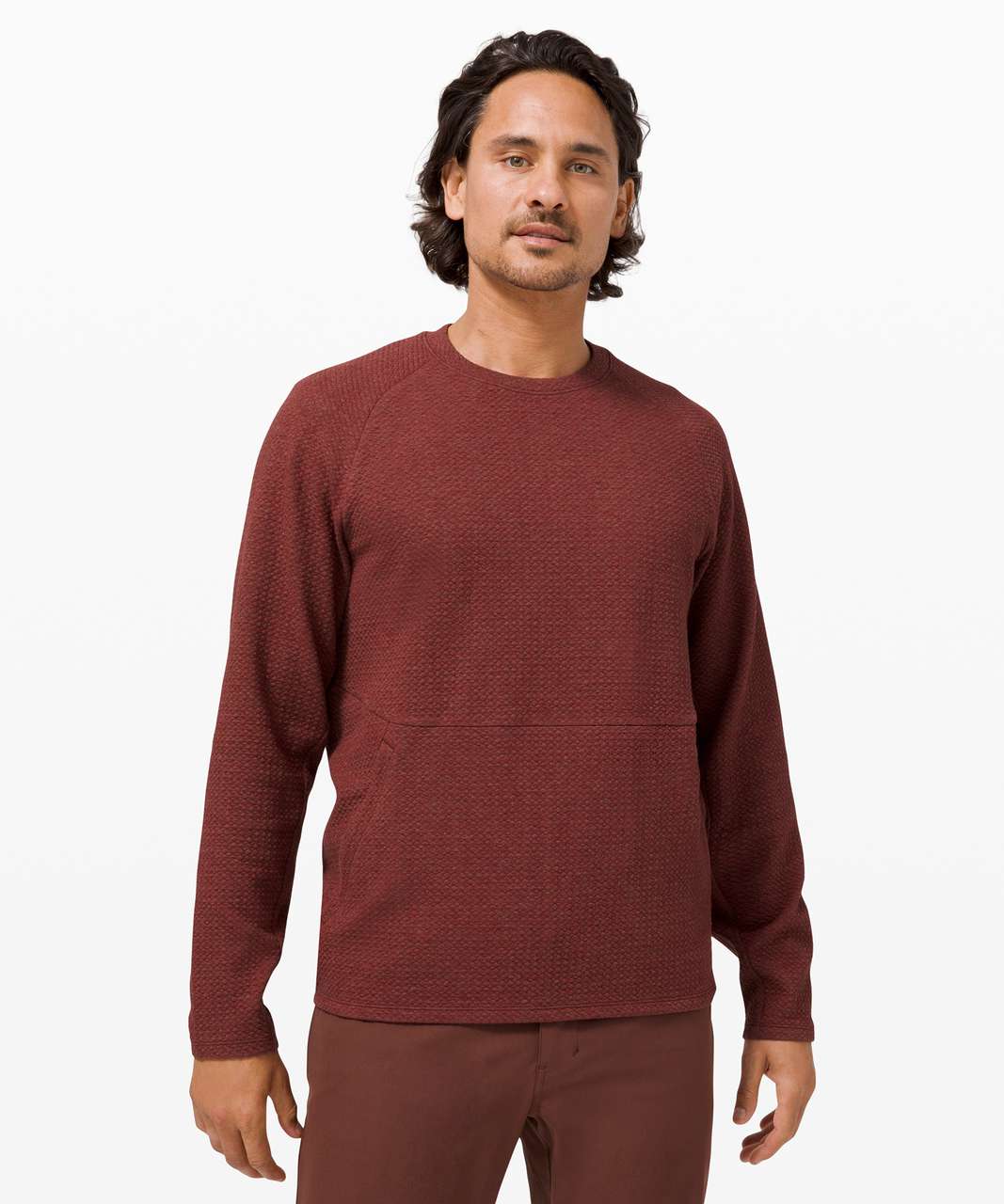 Lululemon At Ease Crew - Heathered Savannah / Black